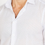 Anthony Long Sleeve Button-Up Shirt // White + Black (Large)