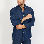 David Long Sleeve Button-Up Shirt // Denim Blue (Small)