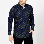 Ethan Long Sleeve Button-Up Shirt // Navy + Yellow (X-Large)