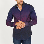 Larry Long Sleeve Button-Up Shirt // Cobalt Blue + Red (Large)