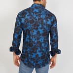 Joseph Long Sleeve Button-Up Shirt // Deep Blue + Black (Small)