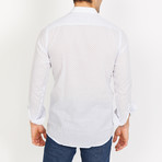 Anthony Long Sleeve Button-Up Shirt // White + Black (Large)