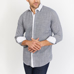 Michael Long Sleeve Button-Up Shirt // Gray + White (Large)