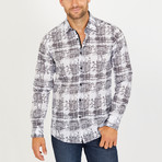 Roy Long Sleeve Button-Up Shirt // White + Black (Small)