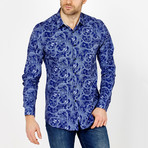 Martin Paisley Long Sleeve Button-Up Shirt // Blue (Medium)