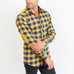 Alden Checkered Long Sleeve Button-Up Shirt // Yellow + Blue (Small)