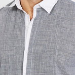 Michael Long Sleeve Button-Up Shirt // Gray + White (Small)