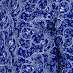 Martin Paisley Long Sleeve Button-Up Shirt // Blue (Small)
