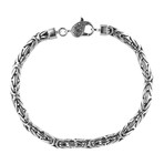 Men's Silver Byzantine Bracelet // 8.25"