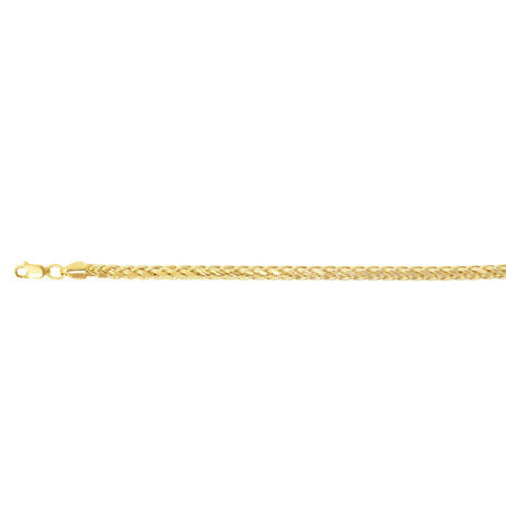 Solid 14K Yellow Gold Diamond Cut Franco Chain Bracelet // 4.5mm