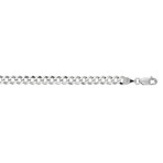 Solid 14K White Gold Diamond Cut Comfort Curb Chain // 4.7mm (18")