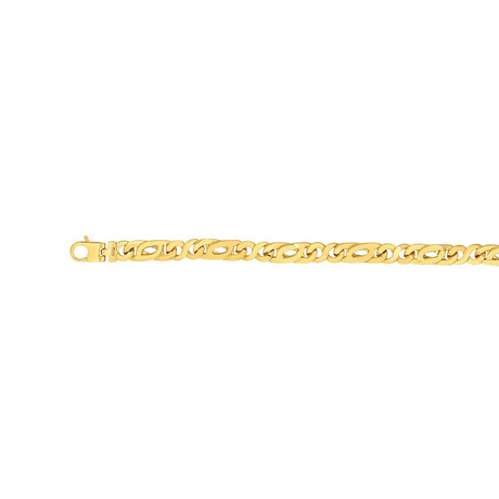 Solid 14K Yellow Gold + Tiger Eye Link Bracelet // 8.0mm