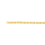 Solid 14K Yellow Gold + Tiger Eye Link Bracelet // 8.0mm