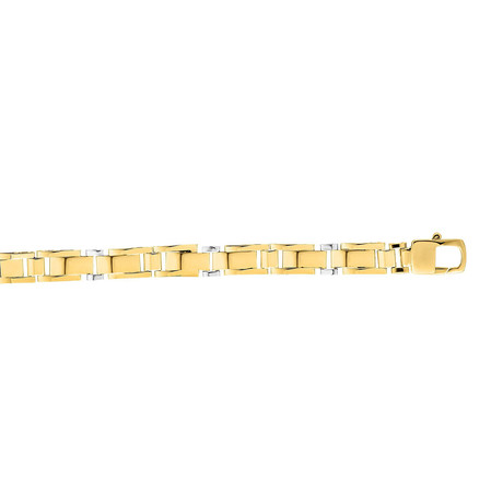 Solid 14K Yellow + White Gold Bracelet // 7.0mm