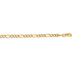 Solid 14K Yellow Gold Diamond Cut Classic Pave Figaro Chain // 3.65mm (18")