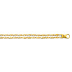 Solid 14K Yellow + White Gold Railroad Type Bracelet // 6.5mm