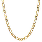 Hollow 10K Yellow Gold Diamond Cut Figaro Lite Link // 6.5mm (18")