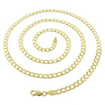 Solid 14K Yellow Gold Diamond Cut Comfort Curb Chain // 3.6mm (18")