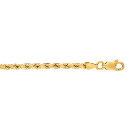 Solid 10K Yellow Gold Diamond Cut Royal Rope Chain Bracelet // 3.5mm