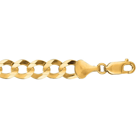 Solid 10K Yellow Gold Diamond Cut Comfort Curb Chain // 8.2mm