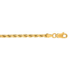 Solid 10K Yellow Gold Diamond Cut Royal Rope Chain // 3.5mm (18")