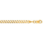 Solid 14K Yellow Gold Diamond Cut Comfort Curb Chain // 3.6mm (18")