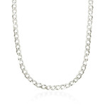 Solid 14K White Gold Diamond Cut Comfort Curb Chain // 4.7mm (18")