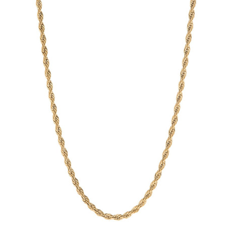 Solid 10K Yellow Gold Diamond Cut Royal Rope Chain // 3.5mm (18")