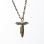 Ancient Persian Arrowhead Silver and Sapphire Pendant