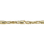 Solid 14K Gold Fancy Bullet Link Necklace // 6mm (22")