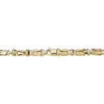 Solid 14K Gold Fancy Square Byzantine Necklace // 5mm (22")