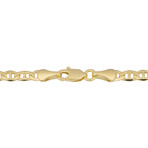 Solid 14K Gold Bar Station Mariner Link Bracelet // 5.3mm