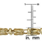 Solid 14K Gold Fancy Square Byzantine Necklace // 5mm (22")