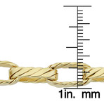 14K Gold Ribbed Oval Link Bracelet // 8mm