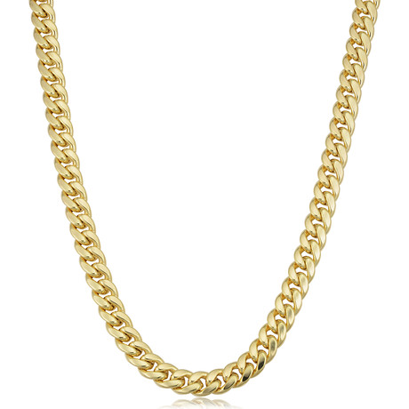 Hollow 14K Gold Miami Cuban Link Necklace // 7.6mm (26")