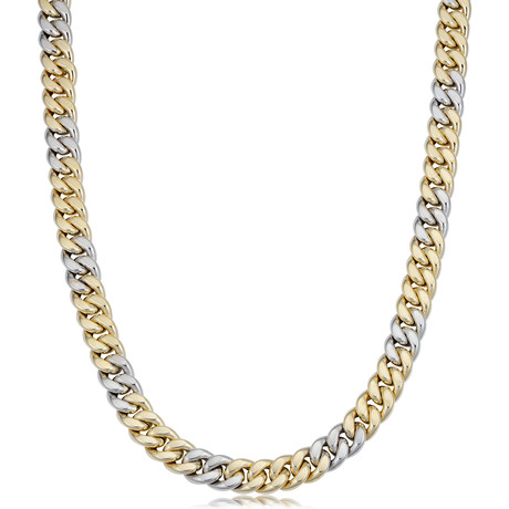 Hollow 14K Gold Curb Link Necklace // 8.9mm