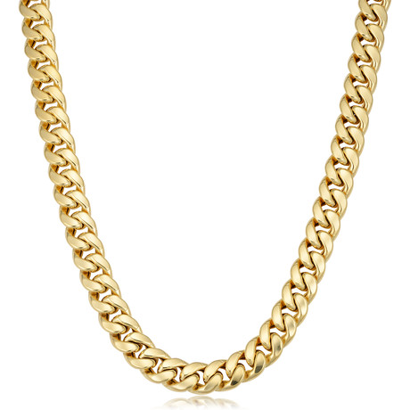 Hollow 14K Gold Miami Cuban Link Necklace // 9.3mm