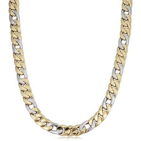 Semi-Solid 14K Gold Curb Link Necklace // 11mm