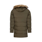 Santano Winter Long Coat // Olive (XL)