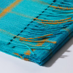 Scottish Cashmere Unisex Scarf // Blue + Yellow