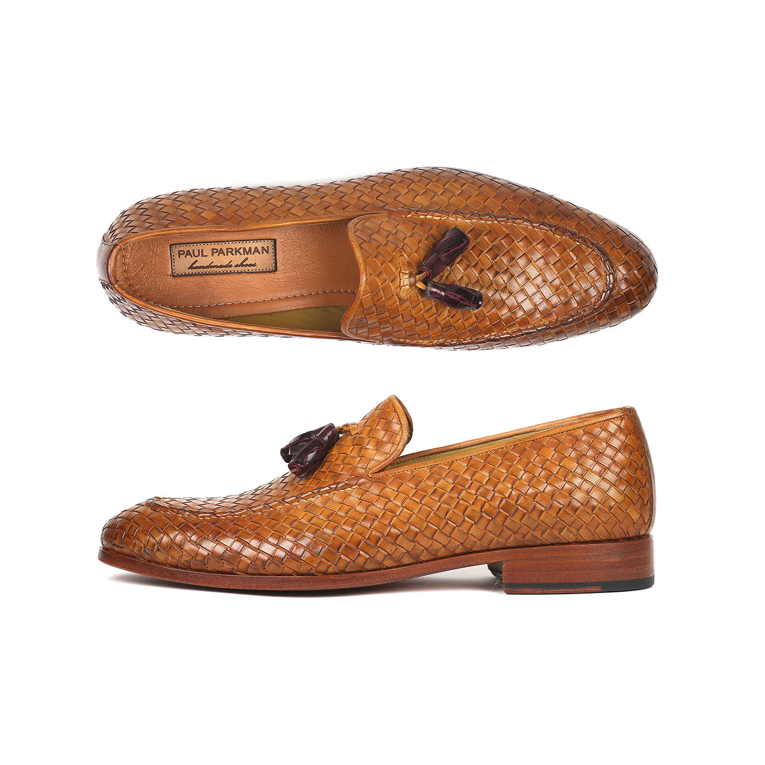 Woven Leather Tassel Loafers // Camel (Euro: 38) - Paul Parkman - Touch ...