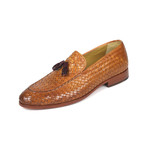 Woven Leather Tassel Loafers // Camel (Euro: 44)