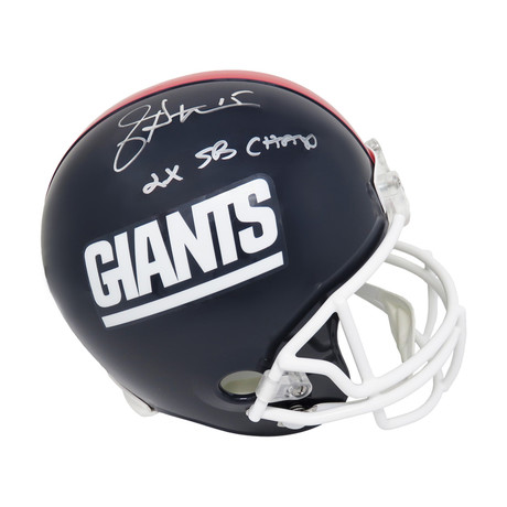 Jeff Hostetler Signed New York Giants Throwback // Riddell Replica Helmet // Full Size with 2x SB Champs