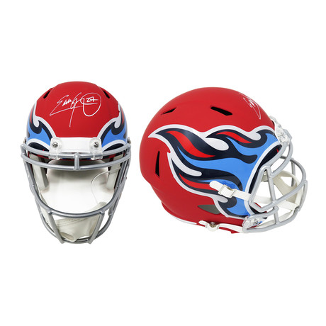 Eddie George Signed Tennessee Titans AMP Alternate // Riddell Speed Replica Helmet // Full Size