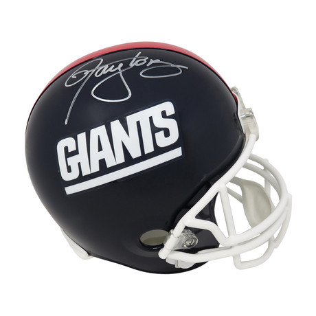 Lawrence Taylor // Signed New York Giants T/B // Riddell Replica Helmet // Full Size