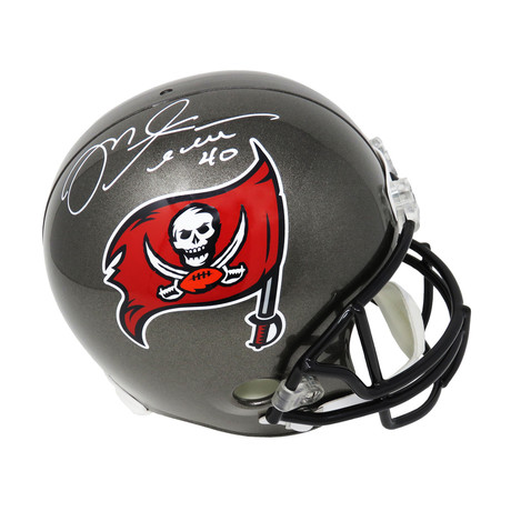 Mike Alstott Signed Tampa Bay Buccaneers Throwback // Riddell Replica Helmet // Full Size