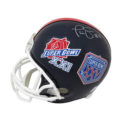 Phil Simms Signed New York Giants Super Bowl XXI & XXV Champs Logo // Riddell Replica Helmet // Full Size