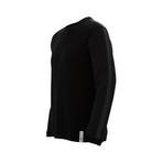 Sleeve Stripe Crew-Neck Sweater // Black (XL)