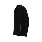 Three-Button Knit Blazer // Black (XL)