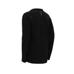 Three-Button Knit Blazer // Black (L)